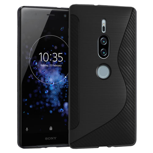 S-Line Flexi Carbon Fibre Case for Sony Xperia XZ2 Premium - Brushed Black